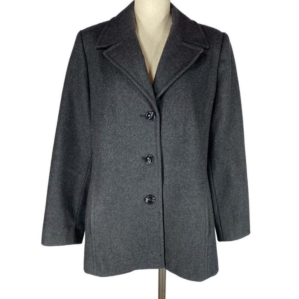 Pritti Kristen Blake Women's Size Medium Dark Grey Wool Blend Peacoat Jacket